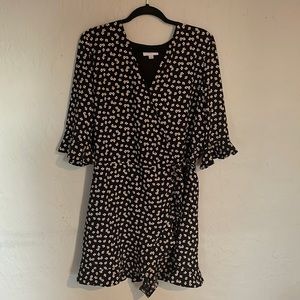 black floral wrap dress (with skort)